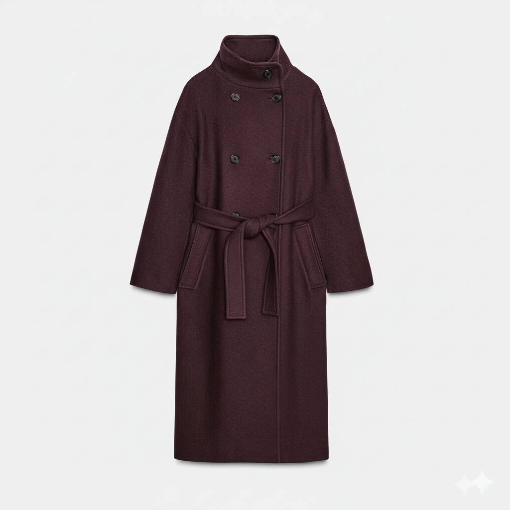 Lucerra™ | High-Neck Wool Belted Coat