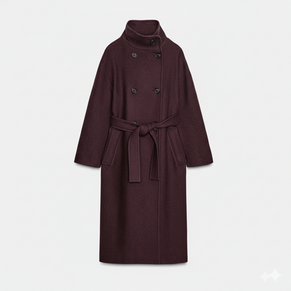 Lucerra™ | High-Neck Wool Belted Coat