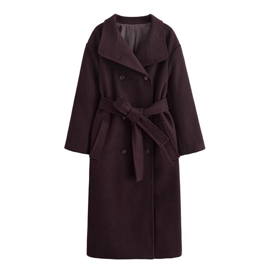 Lucerra™ | High-Neck Wool Belted Coat